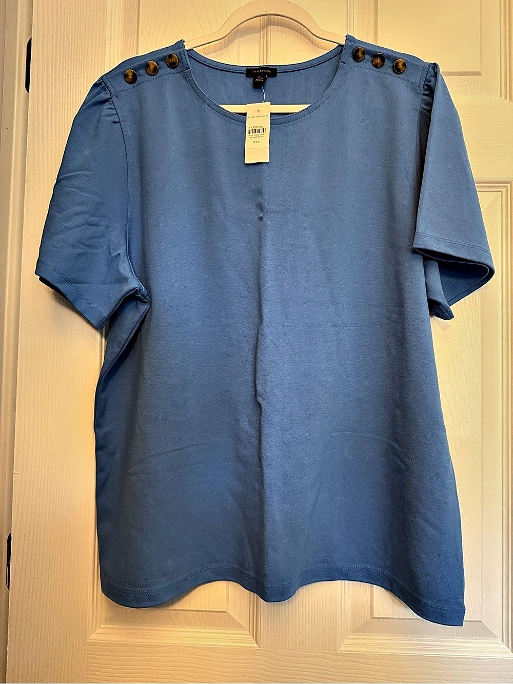 Ann Taylor New with tags! Never been worn! Blue Short Sleeve Blouse Size XXL
